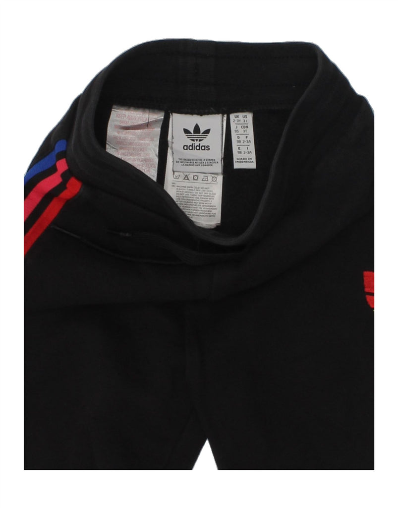 ADIDAS Girls Tracksuit Trousers Joggers 2-3 Years Black Cotton | Vintage Adidas | Thrift | Second-Hand Adidas | Used Clothing | Messina Hembry 