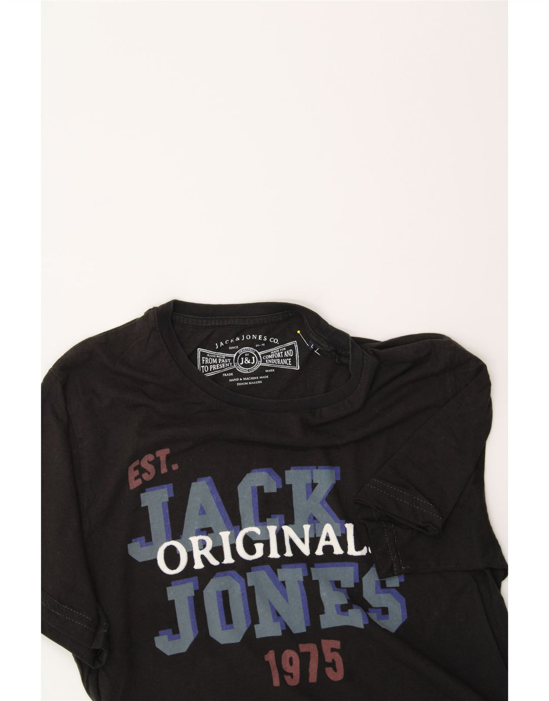 JACK & JONES Mens Graphic T-Shirt Top Large Black Cotton Vintage Jack & Jones and Second-Hand Jack & Jones from Messina Hembry 