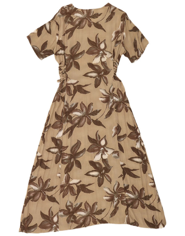 Silvia Bauer Womens Relaxed Fit Maxi Dress IT 50 XL Beige Floral Bohemian