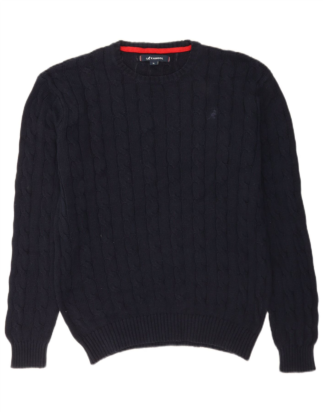 Kangol Mens Crew Neck Jumper Sweater XL Navy Blue Cotton