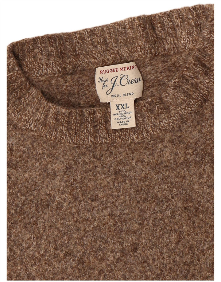 J. CREW Womens Crop Boat Neck Jumper Sweater UK 20 2XL Brown Flecked