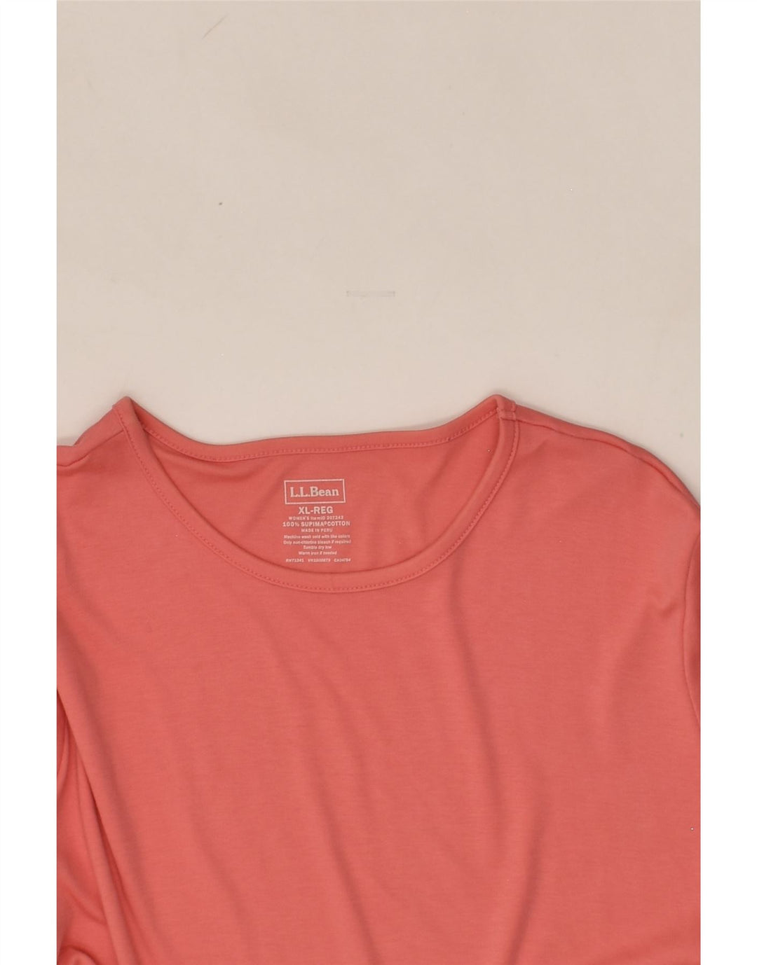 L.L.BEAN Womens T-Shirt Top UK 18 XL Pink Cotton | Vintage L.L.Bean | Thrift | Second-Hand L.L.Bean | Used Clothing | Messina Hembry 