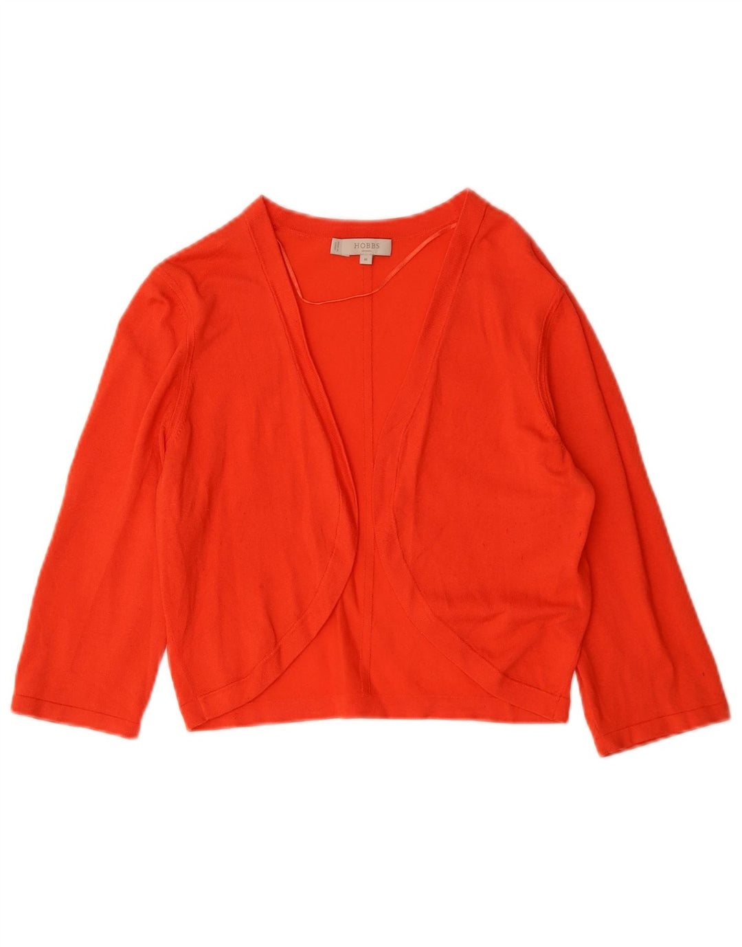 Hobbs Womens 3/4 Sleeve Crop Cardigan Top UK 12 Medium Orange Modal