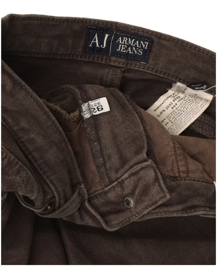 ARMANI Womens Straight Jeans W26 L29  Khaki Cotton