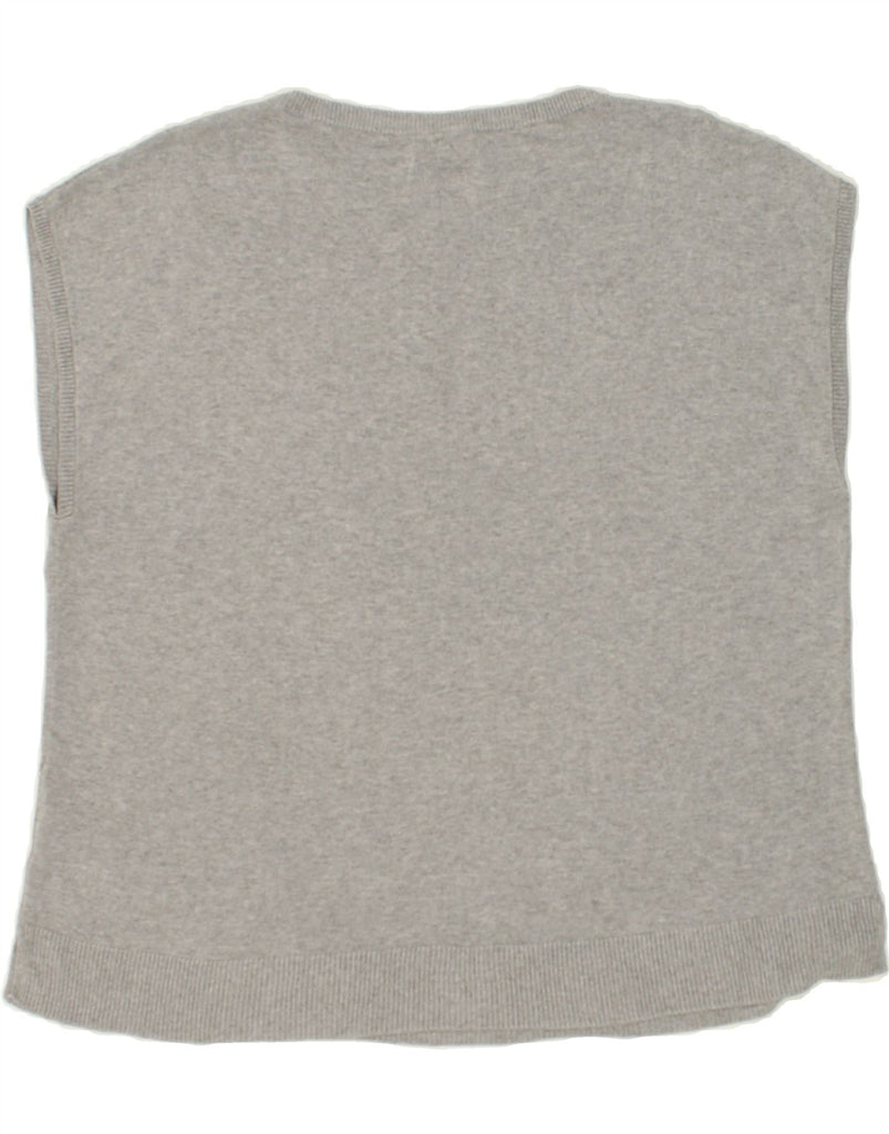 MASSIMO DUTTI Womens Sleeveless Boat Neck Jumper Sweater UK 14 Medium Grey | Vintage Massimo Dutti | Thrift | Second-Hand Massimo Dutti | Used Clothing | Messina Hembry 