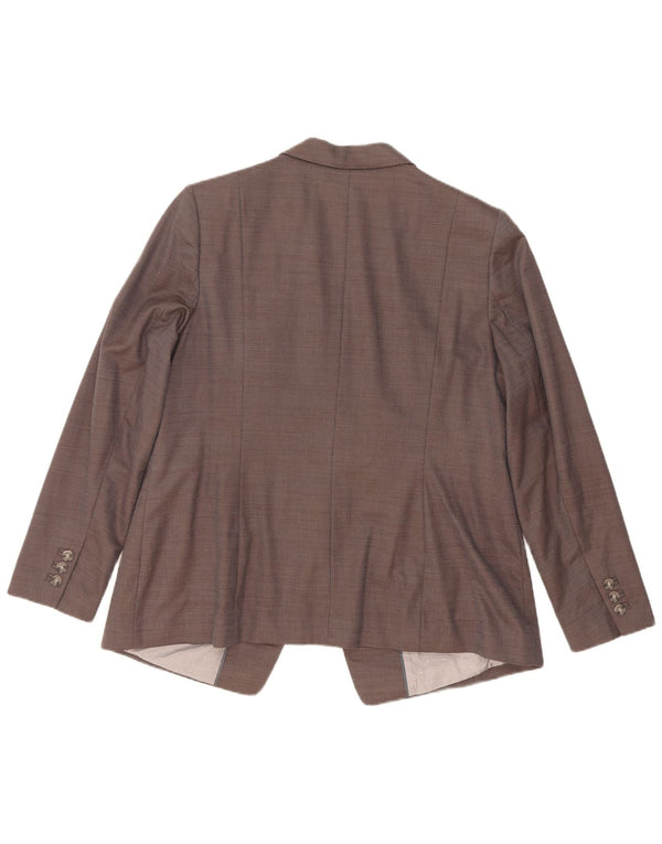 Marks & Spencer Womens 1 Button Blazer Jacket UK 18 XL Grey Viscose