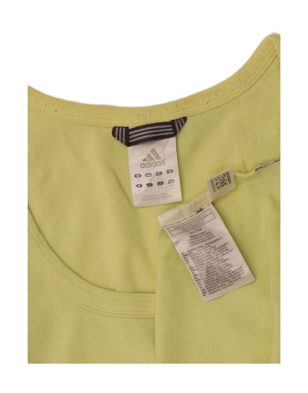 ADIDAS Womens Vest Top UK 14 Medium Green Cotton