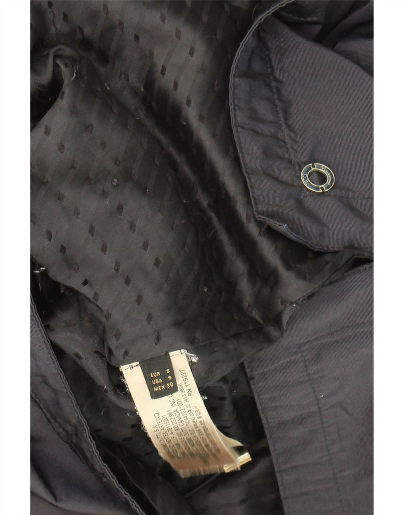 MASSIMO DUTTI Womens Hooded Windbreaker Coat UK 10 Small Navy Blue Vintage Massimo Dutti and Second-Hand Massimo Dutti from Messina Hembry 