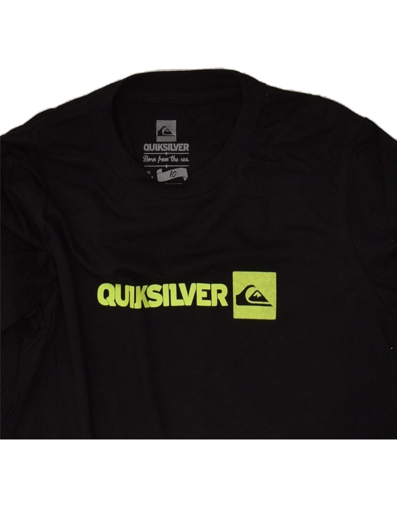 QUIKSILVER Boys Graphic Top Long Sleeve 9-10 Years Black Cotton | Vintage Quiksilver | Thrift | Second-Hand Quiksilver | Used Clothing | Messina Hembry 