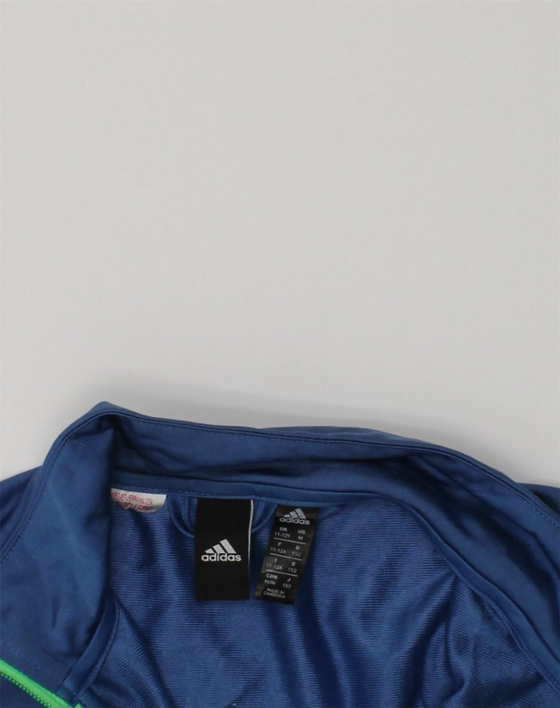 ADIDAS Boys Graphic Tracksuit Top Jacket 11-12 Years Blue Polyester | Vintage Adidas | Thrift | Second-Hand Adidas | Used Clothing | Messina Hembry 