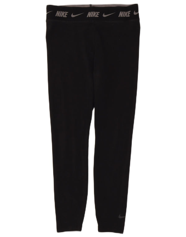 Nike Womens Tight Fit Graphic Leggings UK 14 Large Black Cotton