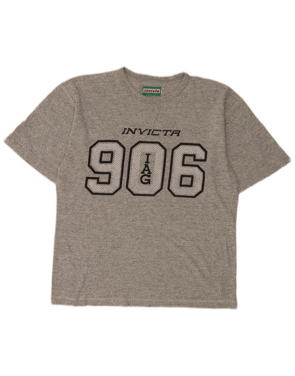 Invicta Mens Graphic T-Shirt Top Small Grey Flecked Cotton