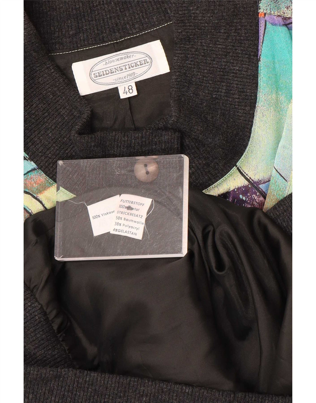 Seidensticker Womens Abstract Pattern Bomber Jacket IT 48 XL Multicoloured