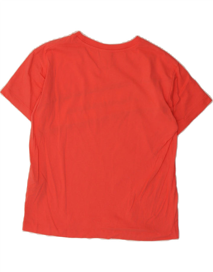 CHAMPION Womens Graphic T-Shirt Top UK 14 Medium Orange Colourblock Vintage Champion and Second-Hand Champion from Messina Hembry 