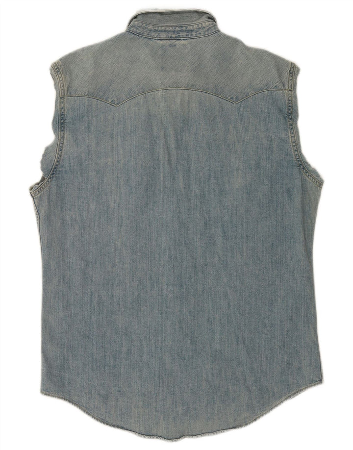 Levi's Mens Sleeveless Denim Shirt Medium Blue Cotton