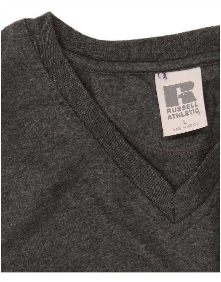RUSSELL ATHLETIC Womens Vest Top UK 16 Large Grey Cotton