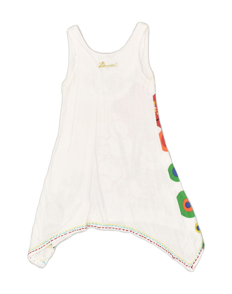 DESIGUAL Girls Graphic Tunic Top 7-8 Years Small White Cotton | Vintage Desigual | Thrift | Second-Hand Desigual | Used Clothing | Messina Hembry 