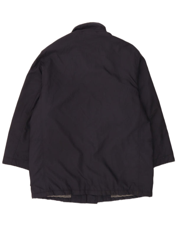 Bond Street Mens Windbreaker Coat IT 52 XL Navy Blue Polyester