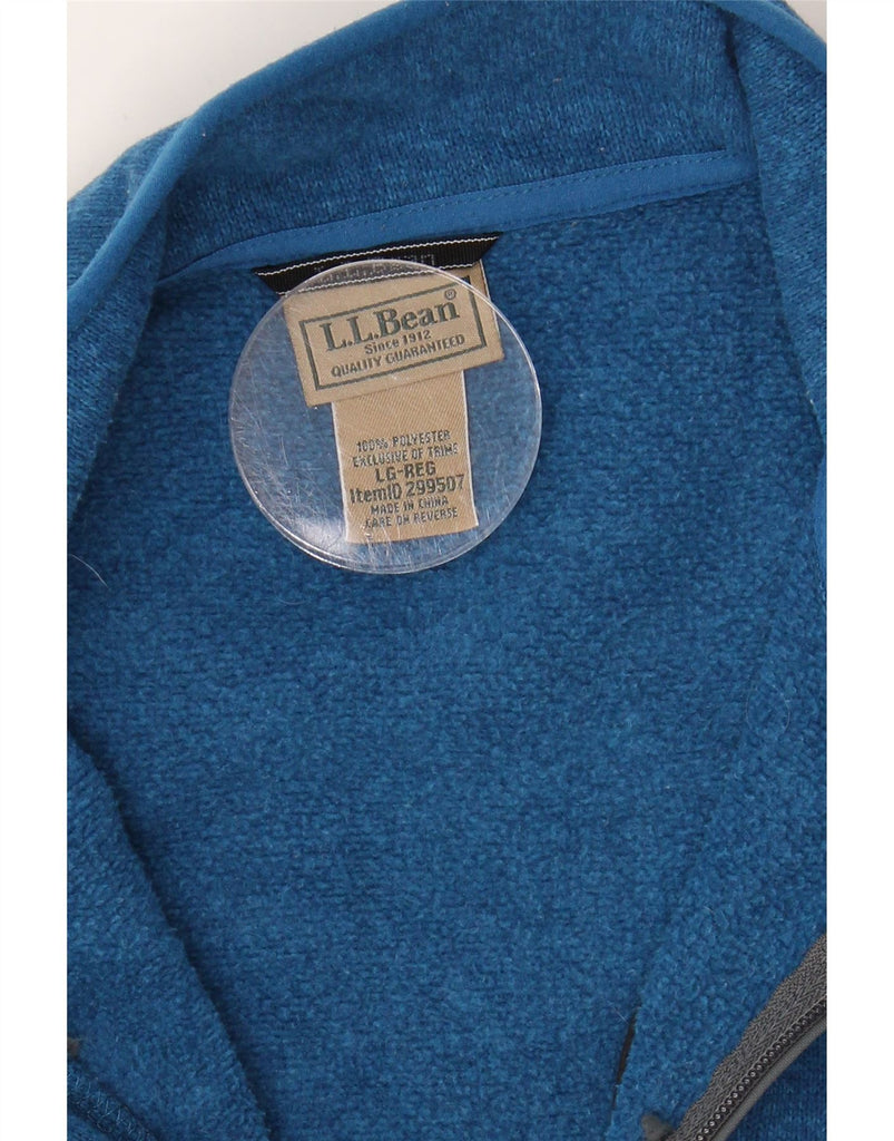 L.L.BEAN Mens Zip Neck Sweatshirt Jumper Large Blue Polyester Vintage L.L.Bean and Second-Hand L.L.Bean from Messina Hembry 