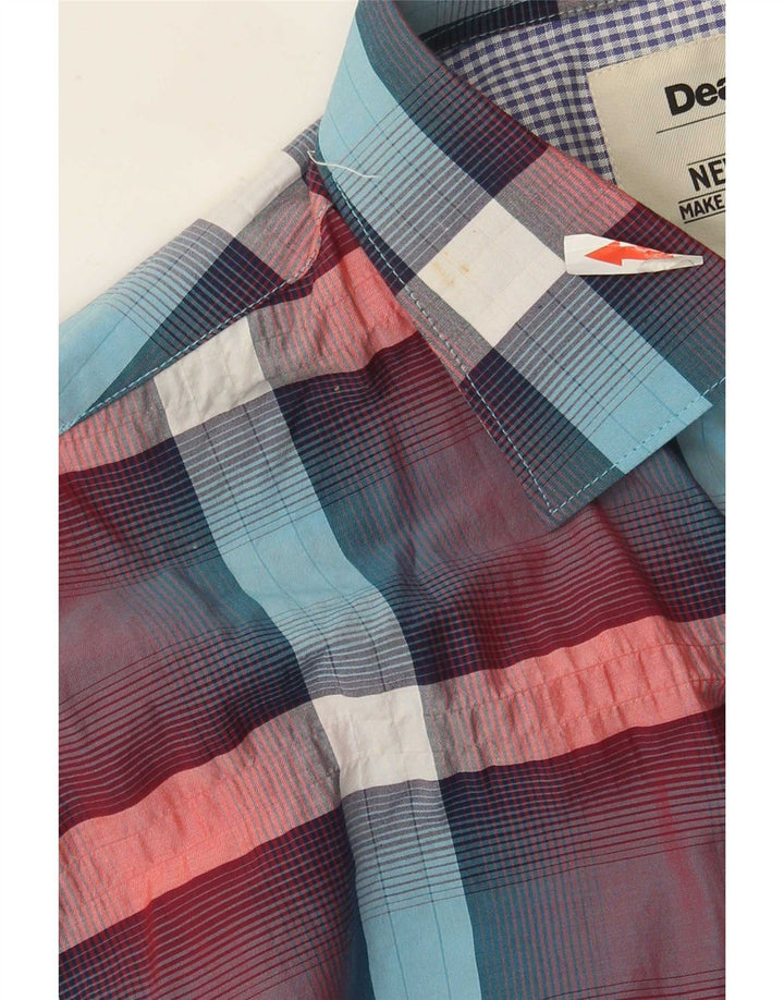 Desigual Mens Slim Shirt 2XL Multicoloured Check Cotton