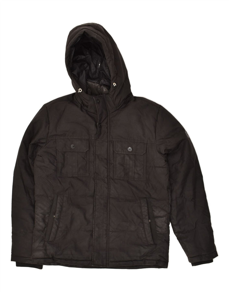 JACK & JONES Mens Hooded Padded Jacket UK 40 Large Black | Vintage Jack & Jones | Thrift | Second-Hand Jack & Jones | Used Clothing | Messina Hembry 