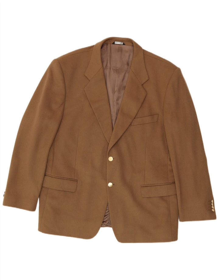 Giudice Mens 2 Button Blazer Jacket IT 56 3XL Beige Wool