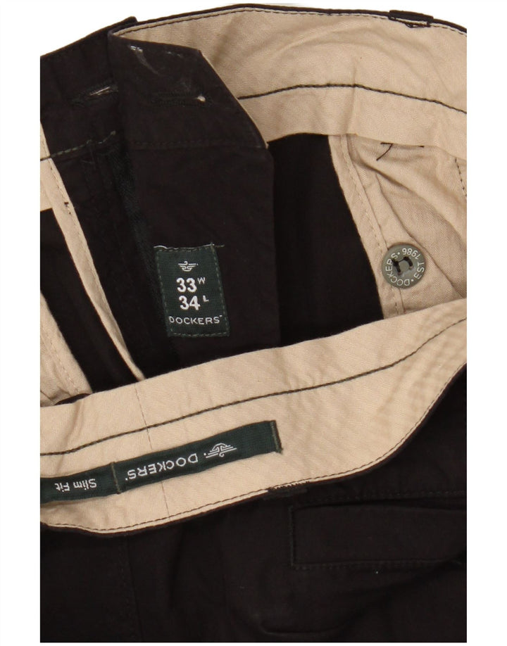 Dockers Mens Slim Fit Chino Trousers W33 L34 Black