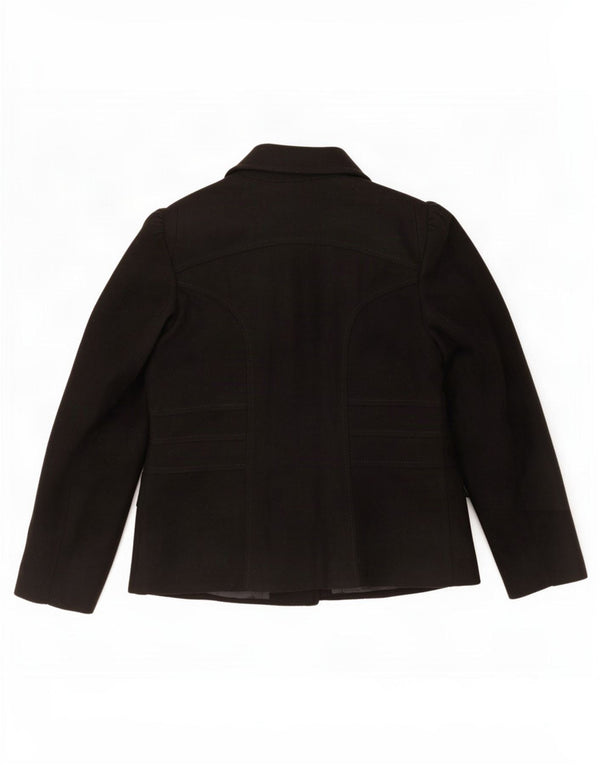 Marks & Spencer Womens 4 Button Blazer Jacket UK 14 Medium Black Polyester