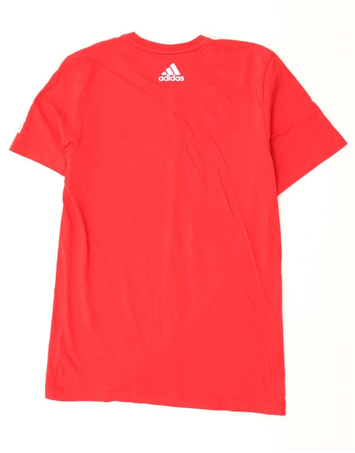 Adidas Mens T-Shirt Top Medium Red Cotton