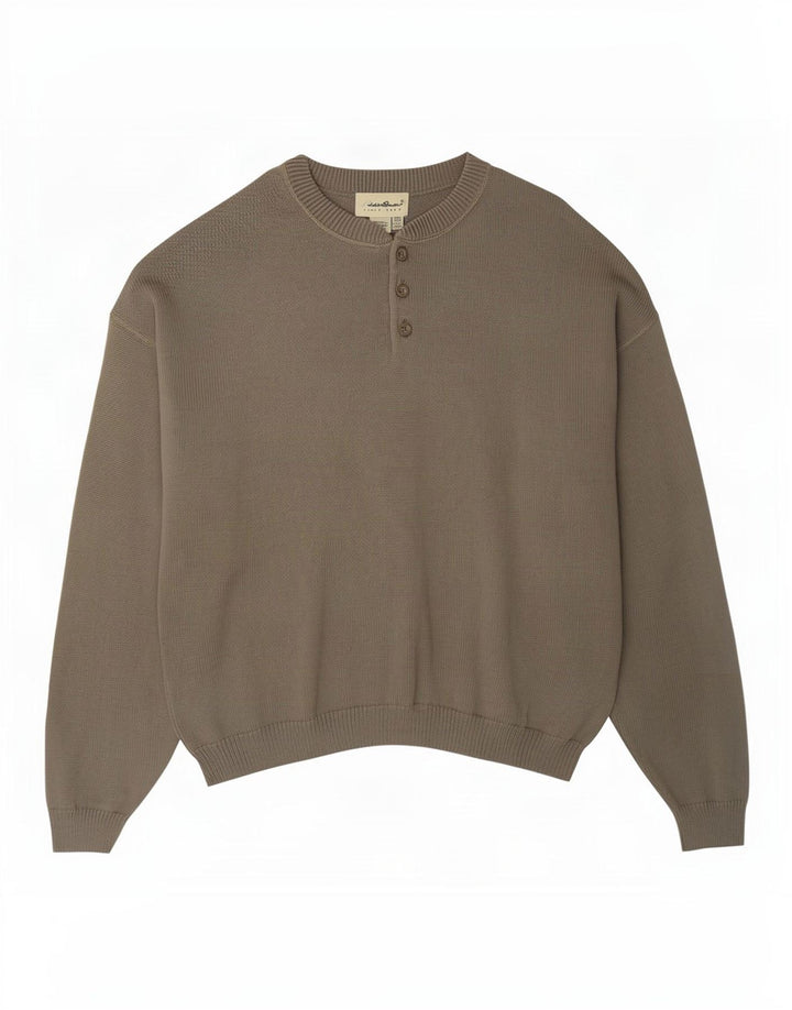 Eddie Bauer Mens Crew Neck Jumper Sweater XL Grey Cotton