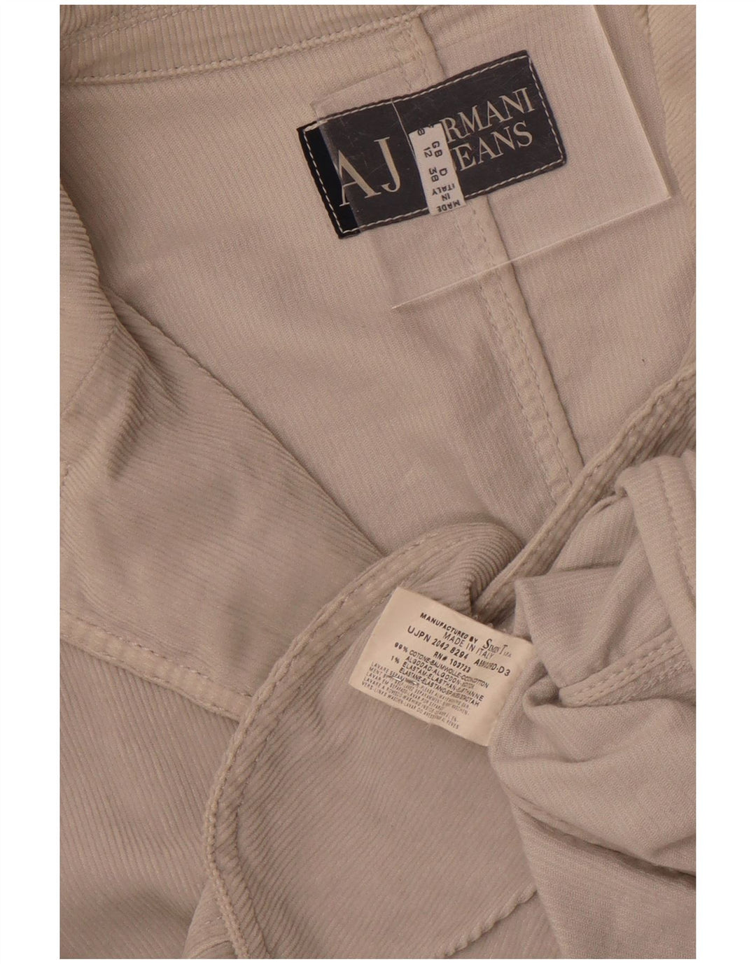 Armani Jeans Womens 3 Button Corduroy Blazer Jacket UK 12 Medium Grey
