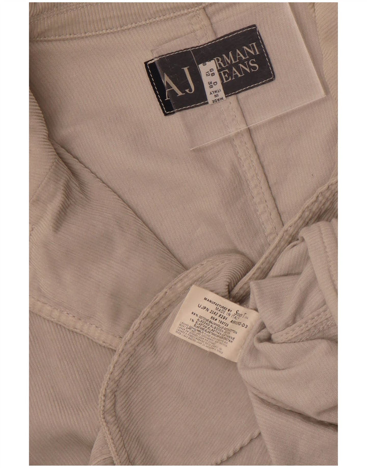 Armani Jeans Womens 3 Button Corduroy Blazer Jacket UK 12 Medium Grey