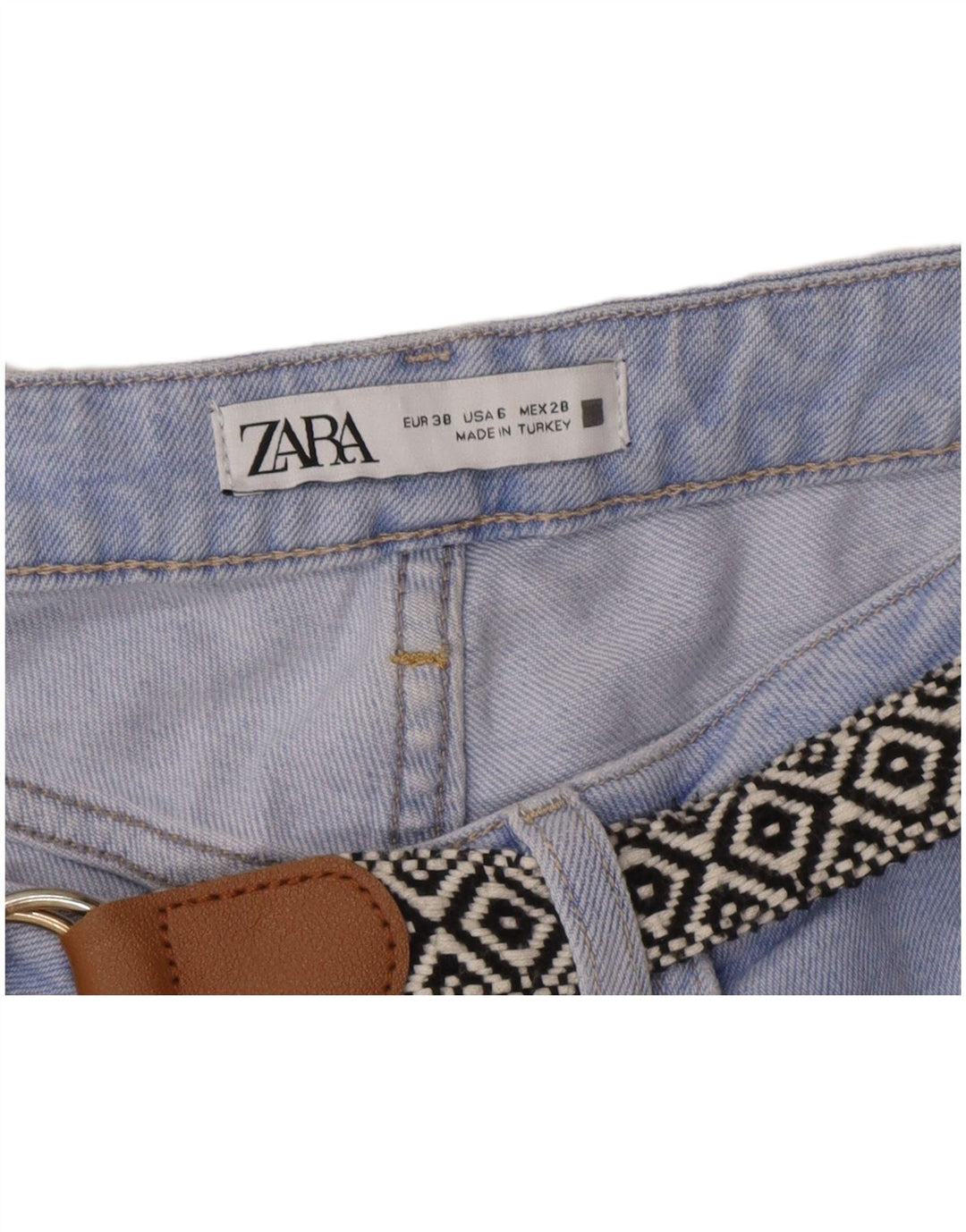 Zara Womens Distressed Cropped Jeans EU 38 Small W28 L24 Blue Cotton