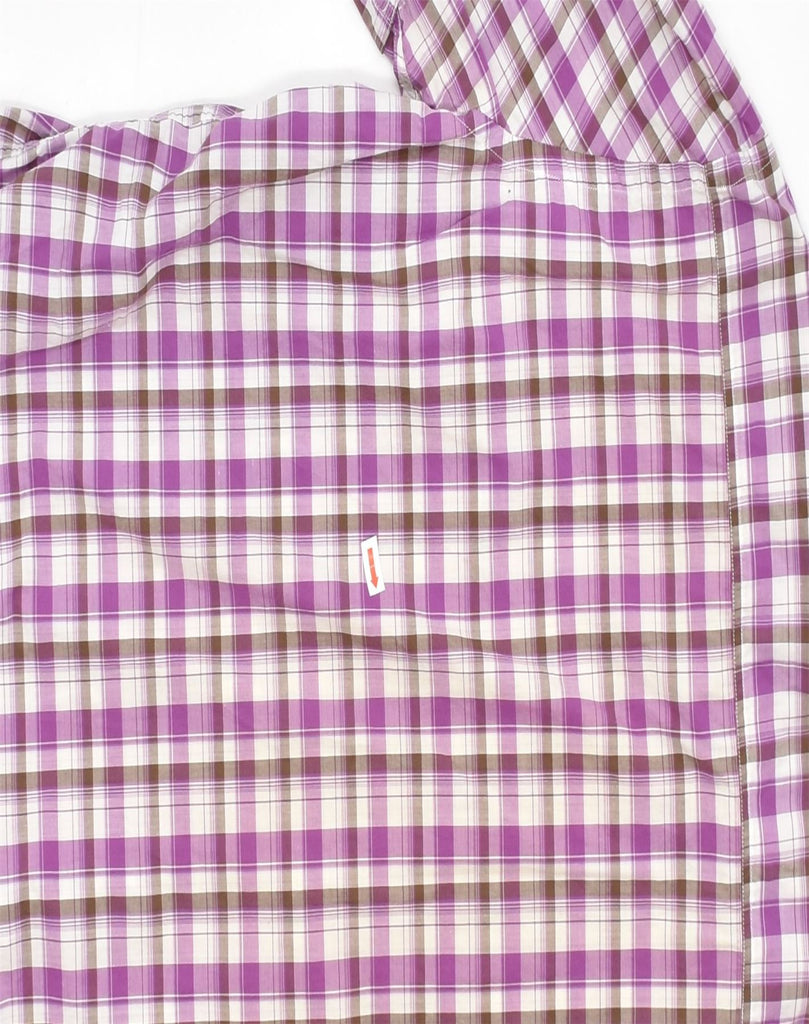 MASSIMO DUTTI Mens Short Sleeve Shirt Medium Purple Check Cotton | Vintage | Thrift | Second-Hand | Used Clothing | Messina Hembry 