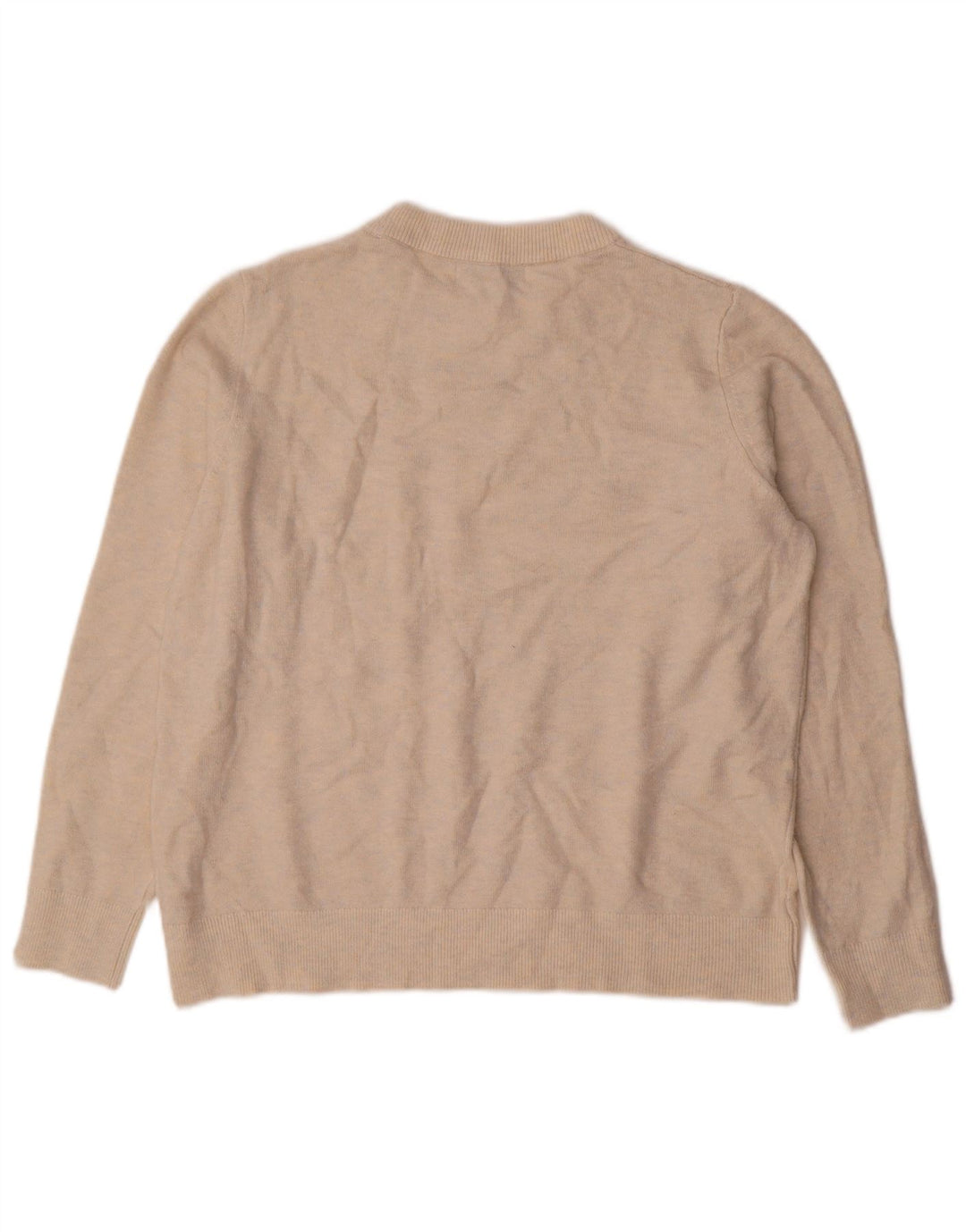 Marks & Spencer Womens Crew Neck Jumper Sweater UK 14 Medium Beige Flecked