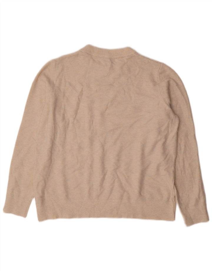 Marks & Spencer Womens Crew Neck Jumper Sweater UK 14 Medium Beige Flecked