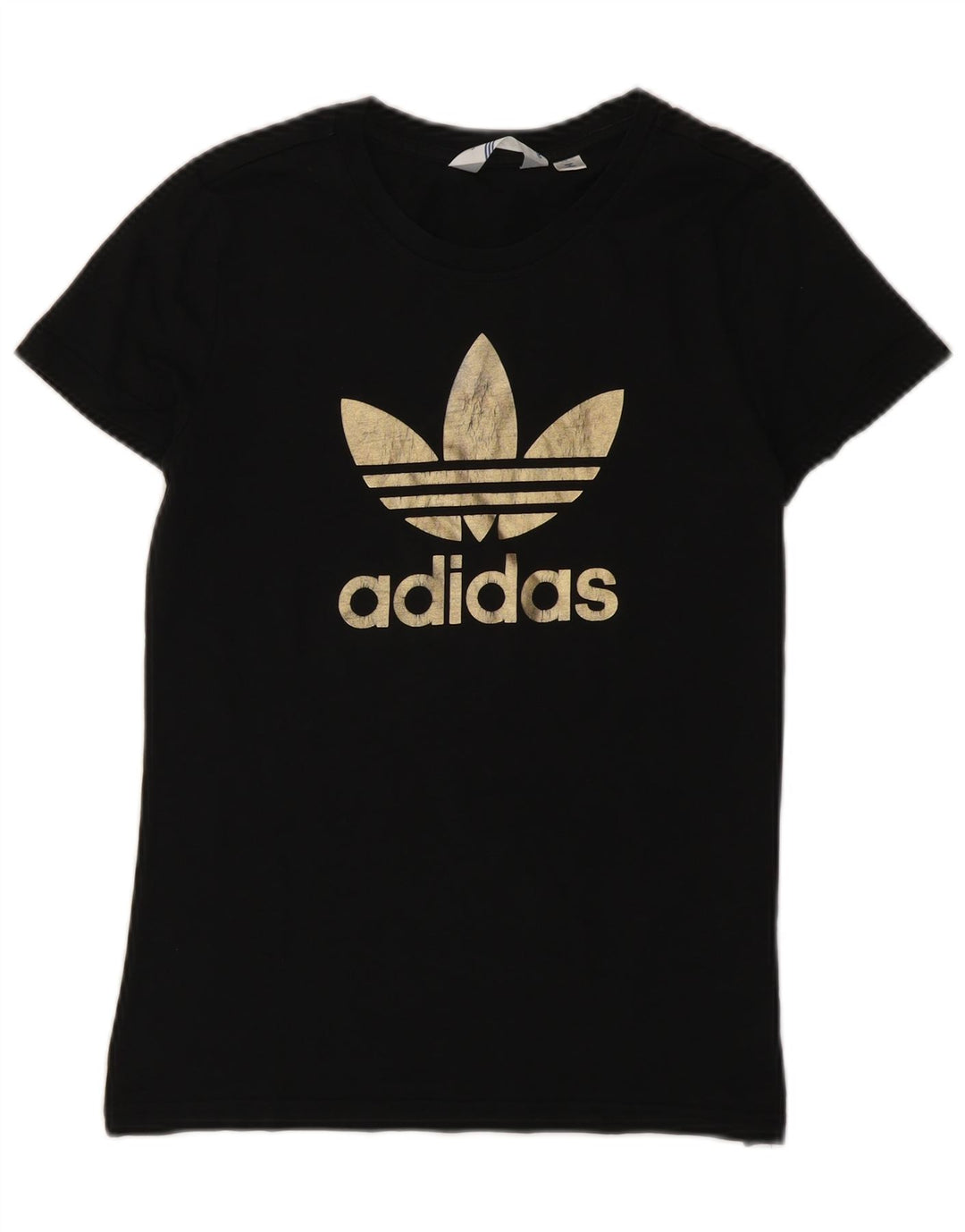 Adidas Womens Graphic T-Shirt Top IT 42 Medium Black Cotton