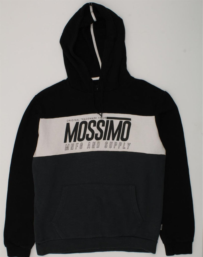 MOSSIMO Boys Loose Fit Graphic Hoodie Jumper 11-12 Years Black Colourblock | Vintage Mossimo | Thrift | Second-Hand Mossimo | Used Clothing | Messina Hembry 