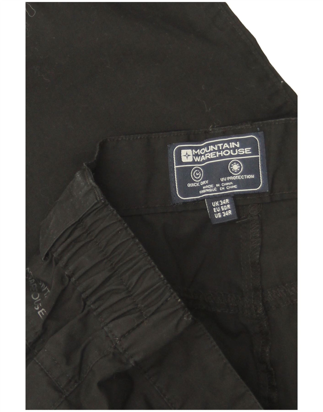 Mountain Warehouse Mens Straight Cargo Trousers W34 L31 Black Polyester