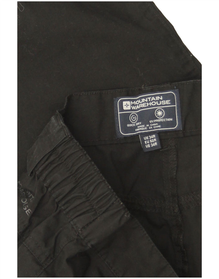 Mountain Warehouse Mens Straight Cargo Trousers W34 L31 Black Polyester