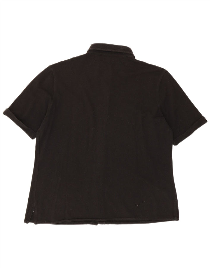 Belfe Womens Short Sleeve Shirt IT 48 XL Black Cotton