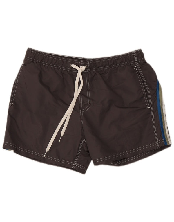 Sundek Mens Graphic Swimming Shorts Medium  Grey Nylon