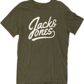 JACK & JONES Mens Graphic T-Shirt Top Medium Khaki Cotton Vintage Jack & Jones and Second-Hand Jack & Jones from Messina Hembry 