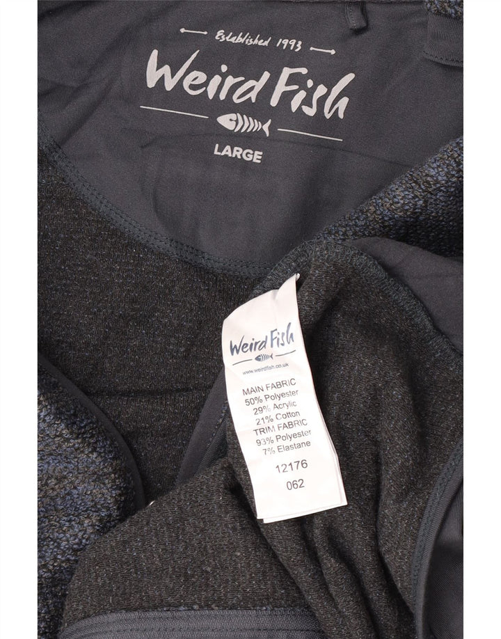 Weird Fish Mens Tracksuit Top Jacket Large Blue Colourblock Polyester