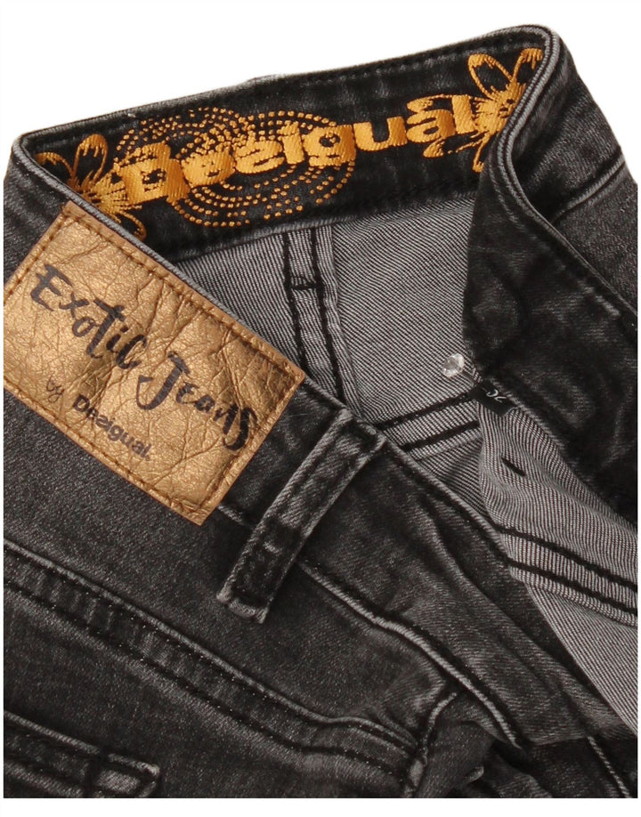 Desigual Womens Straight Jeans W32 L28 Grey Floral