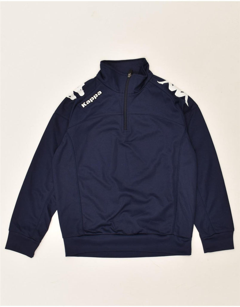 KAPPA Boys Graphic Zip Neck Pullover Tracksuit Top 9-10 Years Navy Blue | Vintage Kappa | Thrift | Second-Hand Kappa | Used Clothing | Messina Hembry 