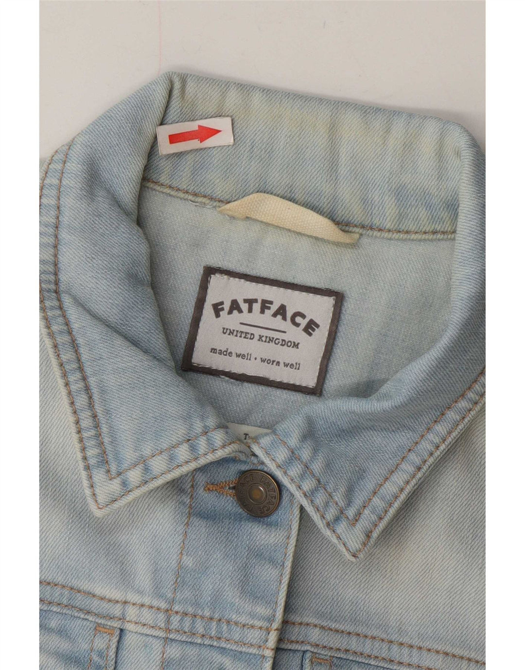 Fat Face Womens Denim Jacket UK 12 Medium Blue Cotton