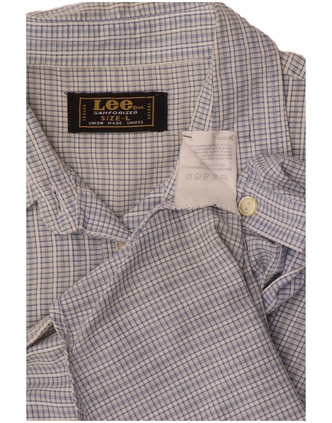 Lee Womens Short Sleeve Shirt UK 14 Large Blue Check Cotton