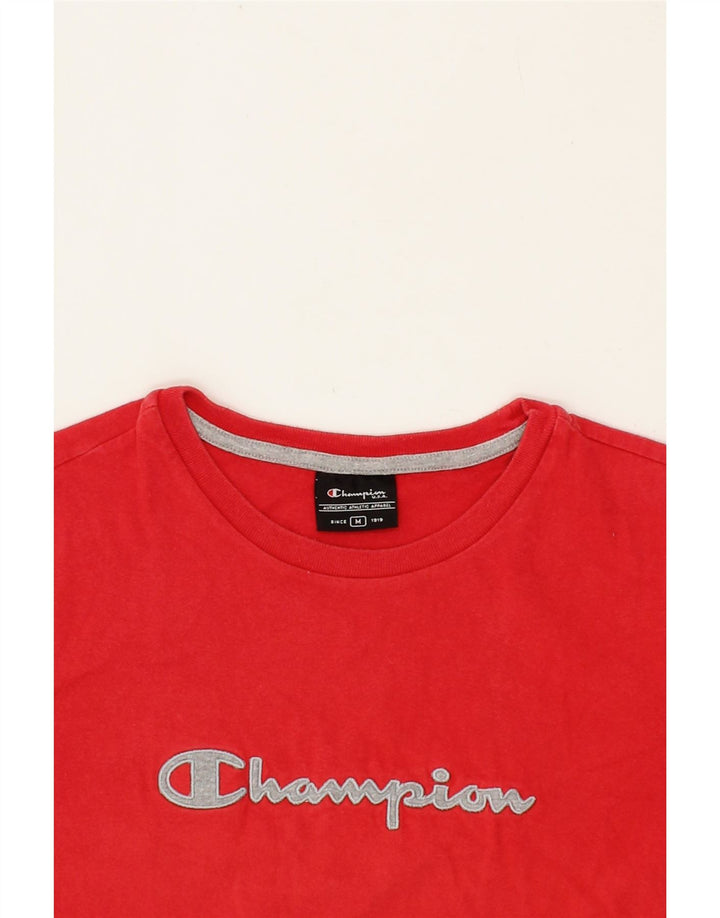 CHAMPION Womens Graphic T-Shirt Top UK 14  Medium Red Cotton Vintage Champion and Second-Hand Champion from Messina Hembry 