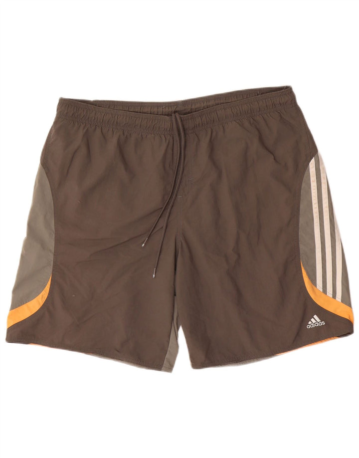 Adidas Mens Swimming Shorts Large Grey Colourblock Polyester